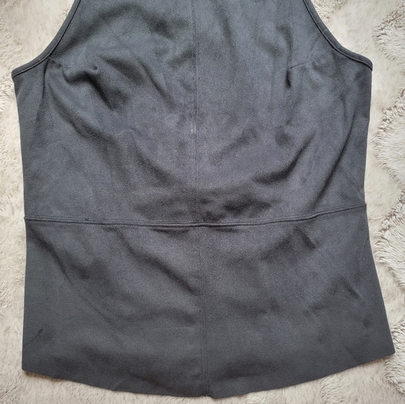 GF Collection Faux Suede Look Gray Sleeveless Top Size M - Picture 3 of 10